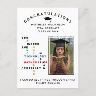 Carte Postale Faire-part OUI EN EFFET ELLE PEUT Crossword STEM Graduate