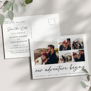 Carte Postale Faire-part Our Adventure Begins   Multi Photo Save The Date