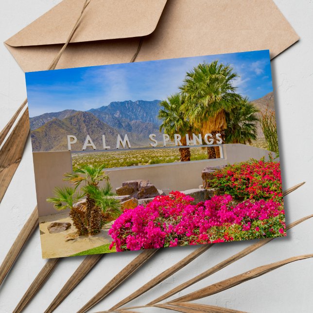 Carte Postale Faire-part Palm Springs Californie Mariage Enregistrer la dat (Palm Springs California Wedding Save the Date Postcard)