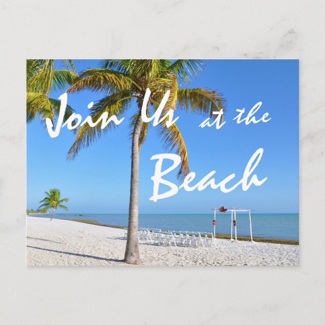 Carte Postale Faire-part Palm Trees Beach Été Économisez la date (Devant)