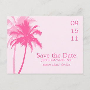 Carte Postale Faire-part Palmiers Mariage tropical Enregistrer la date