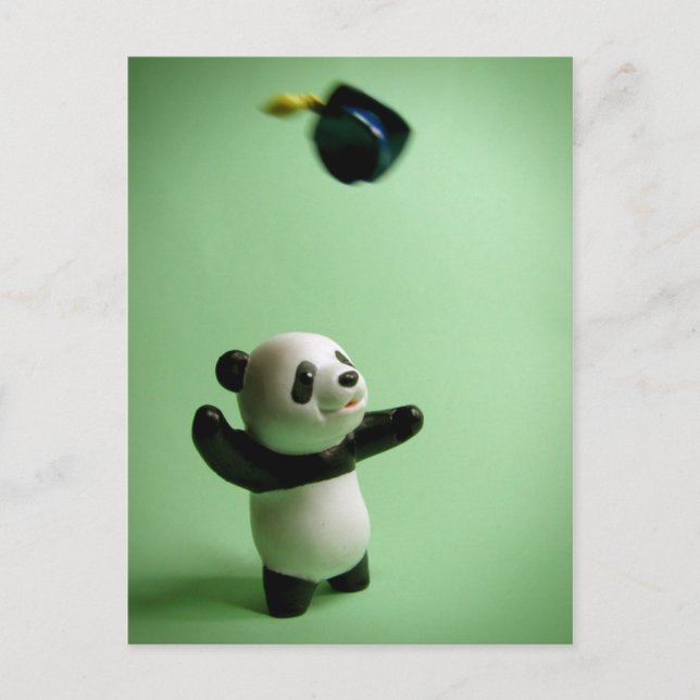 Carte Postale Faire-part Panda Bear Graduation Cap Throw (Devant)