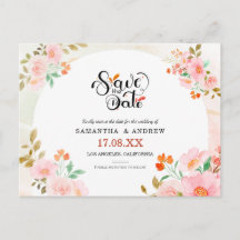 Panneau d'annonce de mariage à l'aquarelle rose et