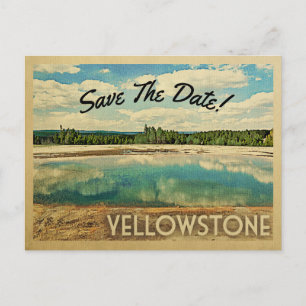 Carte Postale Faire-part Parc national de Yellowstone Économisez La Date