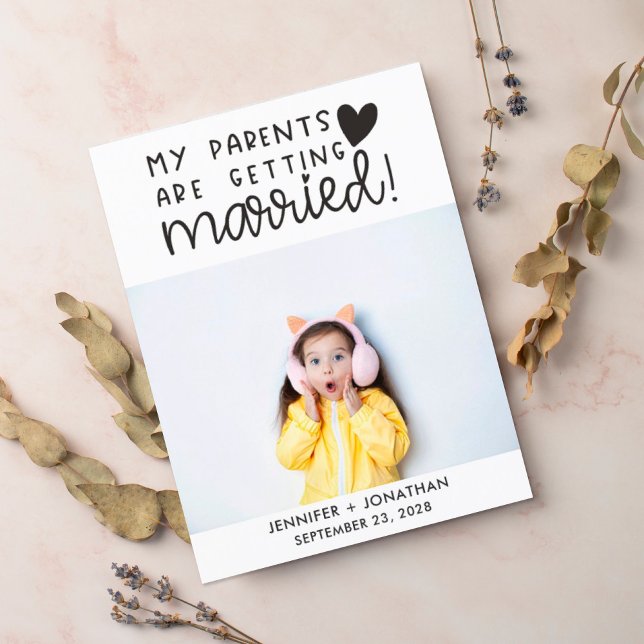Carte Postale Faire-part Parents se mariant photo d'enfant save the date (Créateur téléchargé)