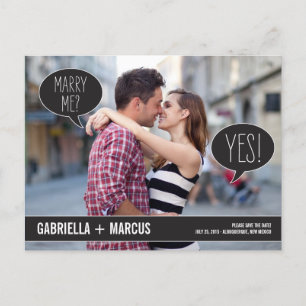 Carte Postale Faire-part Parler aux bulles Mariage Enregistrer la date