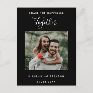 Carte Postale Faire-part Partager le bonheur ensemble Photo moderne simple