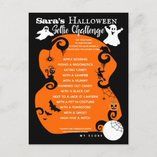 Carte Postale Faire-part partie de jeu de chasse au trésor à Halloween