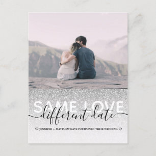 Carte Postale Faire-part Parties scintillant argent même amour différent da