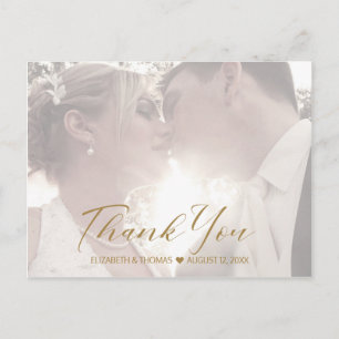 Carte Postale Faire-part Parties scintillant de marbre Merci Bourgogne Gold