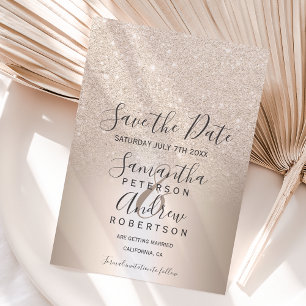 Carte Postale Faire-part Parties scintillant or chic ombre métallique enreg