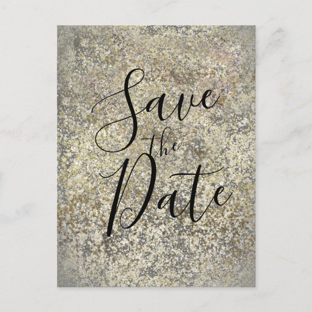 Carte Postale Faire-part Parties scintillant or Crackle moderne chic Enregi (Devant)