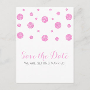 Carte Postale Faire-part Parties scintillant rose Confetti Enregistrer la d