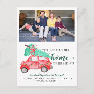 Carte Postale Faire-part Pas d'endroit comme Accueil Vacances Rouge Voiture