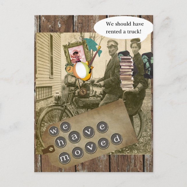 Carte Postale Faire-part Passer une bicyclette (Devant)