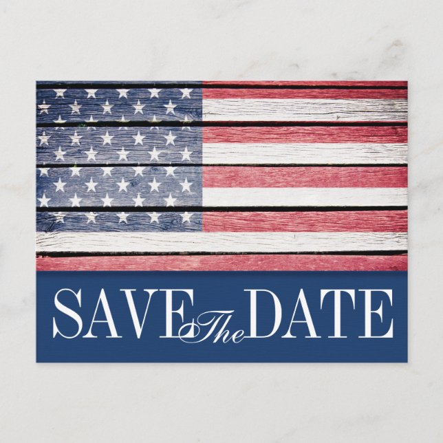 Carte Postale Faire-part Patriotique Enregistrer la date Postcard Invitatio (Devant)
