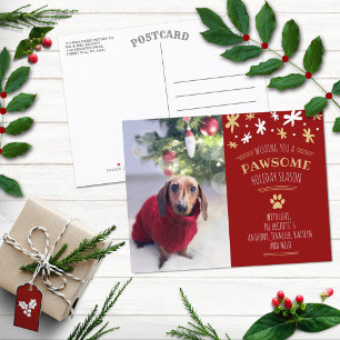 Carte Postale Faire-part Pawsome Holiday Season Pet Holiday