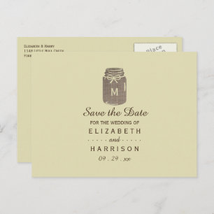 Carte Postale Faire-part Pays Burlap Mason Jar Mariage