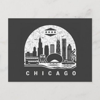 Carte Postale Faire-part Paysage urbain vintage de Chicago