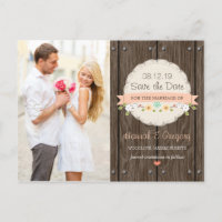 Pêche de corail BOHO FLORALE RUSTIQUE Enregistrer