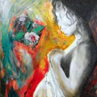 Carte Postale Faire-part peinture sur grossesse