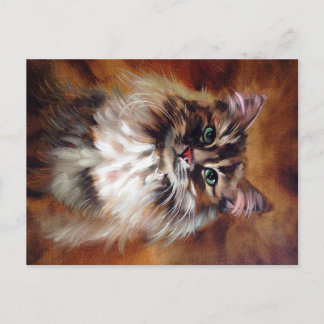 Carte Postale Faire-part Peinture vintage |Conception de chats mignons