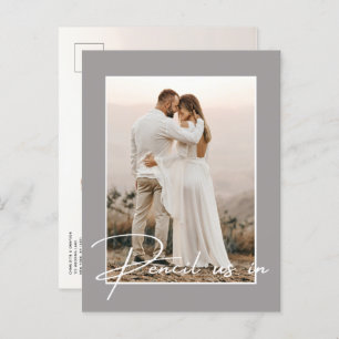 Carte Postale Faire-part Pensez-Nous Dans Enregistrer La Date Mariage Photo