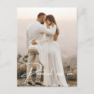 Carte Postale Faire-part Pensez-Nous Dans Enregistrer La Date Photo Mariage