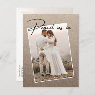 Carte Postale Faire-part Pensez-Nous Dans Enregistrer La Date Photo Mariage