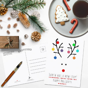 Carte Postale Faire-part Père Noël A Un Nouveau Stop ! Vacances motrices mo