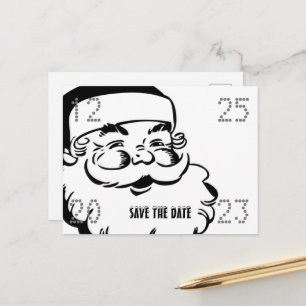 Carte Postale Faire-part Père Noël mignon drôle enregistrer la date fête de