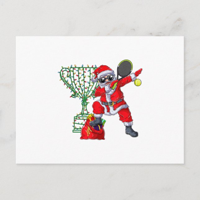 Carte Postale Faire-part Père Noël qui fait dabbing tennis Noël cadeau homm (Devant)