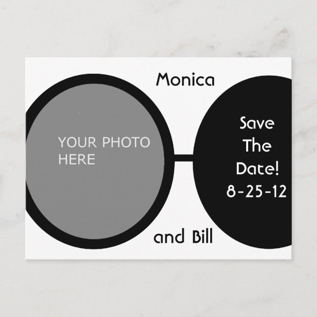 Carte Postale Faire-part Perles Noires et Blanches (Devant)