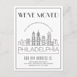 Carte Postale Faire-part Philadelphie Déco moderne   Changement d'adresse