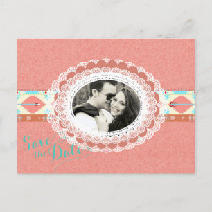 Carte Postale Faire-part Photo amérindienne Enregistrer la date