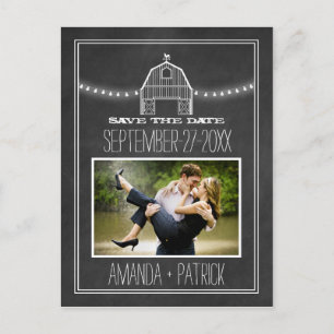 Carte Postale Faire-part Photo Barne Chalkboard Mariage Enregistrer Les Car