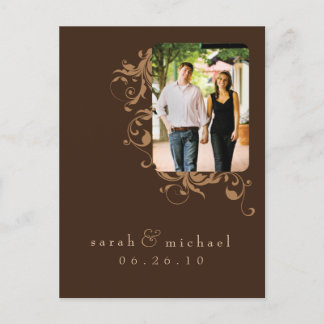 Carte Postale Faire-part Photo Brown Enregistrer la date 04