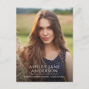 Carte Postale Faire-part photo chic Graduation