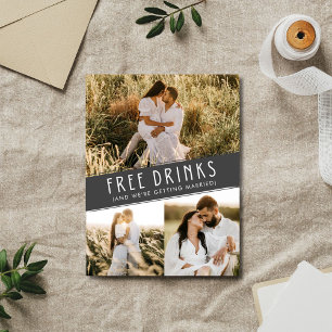 Carte Postale Faire-part Photo de bar ouvert Mariage abordable Enregistrez 