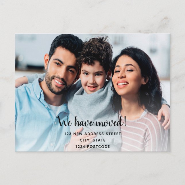 Carte Postale Faire-part Photo de famille nouvelle adresse de domicile fair (Devant)