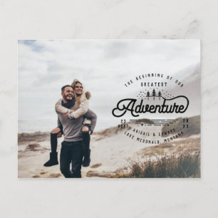 Carte Postale Faire-part photo de mariage champêtre rustique vintage à cons