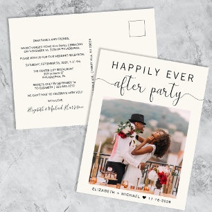 Carte Postale Faire-part Photo de mariage crème de la fête pour toujours ap