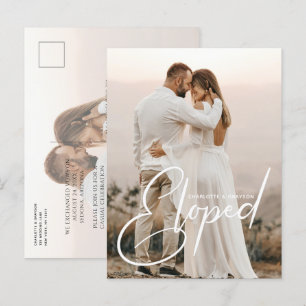 Carte Postale Faire-part Photo de mariage en fuite Célébration de mariage