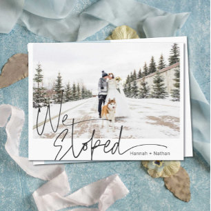 Carte Postale Faire-part Photo de mariage/fuite handwritten