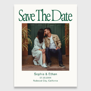 Carte Postale Faire-part Photo de mariage rétro 90 Save The Date