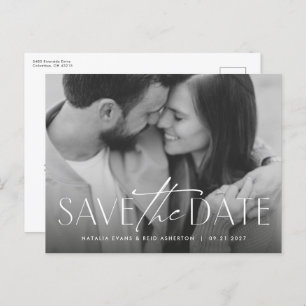 Carte Postale Faire-part Photo design simple et moderne enregistrer la date