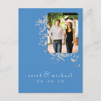 Carte Postale Faire-part Photo du seau bleu Enregistrer la date 04