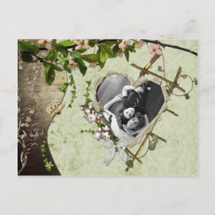 Carte Postale Faire-part Photo Florale vintage Enregistrer La Date