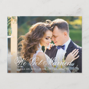 Carte Postale Faire-part photo mariage de mariée et mariée tenda