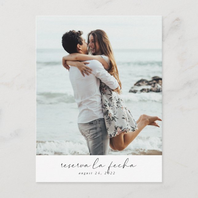 Carte Postale Faire-part Photo moderne Enregistrer la date PostCard (Devant)